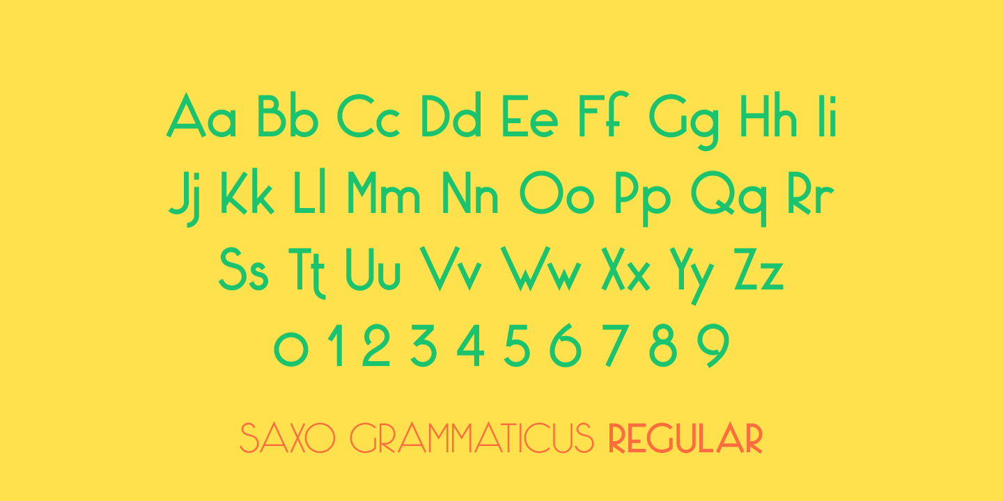 Beispiel einer Saxo Grammaticus Regular-Schriftart